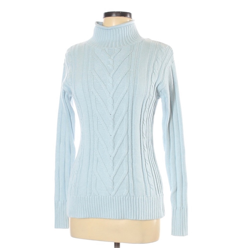 J. Crew Mock Neck Cable Knit Sweater